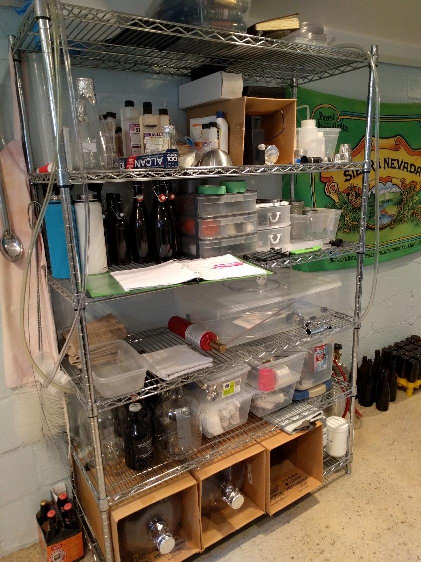 2014 Brewery - Setup Utility shelf to store lots of odd items Very helpful to have everything within reach Great for hanging