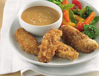 In medium bowl, combine chicken, 1 3 cup Asian Sesame Slow-Cooker Sauce and Onion Onion Seasoning. 2. In small bowl, combine bread crumbs, cheese and pepper.