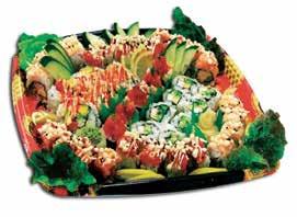 platter 8 pieces Rainbow Roll, Seaside Roll, Ultimate Chili
