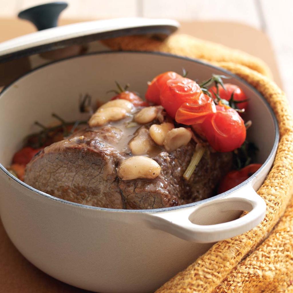 Roasted Welsh Beef Topside with Green Herb & Peppercorn Crust Pot Roast of Welsh Beef with Red Wine, Tomatoes & Butter Beans Serves: 6 Cooking Time: Rare 20 minutes per 450g/½kg (1lb) plus 20 minutes