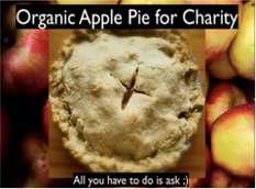 (Left) My advertisement for the vegan, organic apple pies that I
