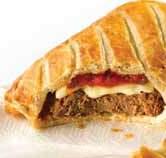 83279 Wrights Sausage, Bean and Cheese Slice 36x185g Sausage medallions, mature cheddar and beans in a puff pastry D shaped pasty Speciality 81377 Wrights Burger Bar 20x160g 10 A succulent beef