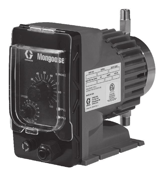 Mongoose Electronic Low Pressure Chemical Metering Pump Our Mongoose series metering pump is suitable for dispensing chemicals for a variety of diverse markets such as