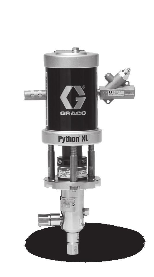 Python XL Pneumatically Operated Pumps Quick Reference Chart GRACO Python XL Pneumatic Pump Model s 2-1/2 in Python XL, Chromex Coated Plungers (CE Certified) Seals / Plunger Size 1/8 in 3/16 in 1/4
