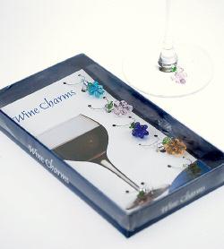 WINE GLASS CHARMS - SET OF SIX (GRAPES