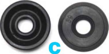 A: 2 x O-rings B: 1 x O-ring C: 2 x U-gaskets B For Jura parts, repairs