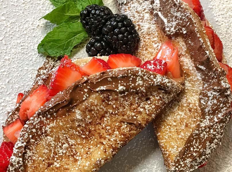 Strawberry Hazelnut Choco Tacos 30 mins Serves 6 Cinnamon Sugar Taco Shells: 6 (6-in) flour tortillas (or you can get regular sized tortillas and use a bowl to cut them down to size) 3 tablespoons