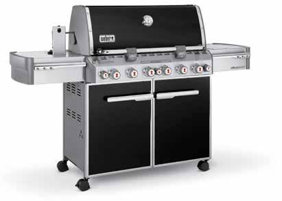The Weber Summit E-670 A large six burner barbecue with a side burner, a smoker box with its own individual burner, a Sear Station and a