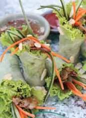 spring rolls served with Thai sweet chili sauce