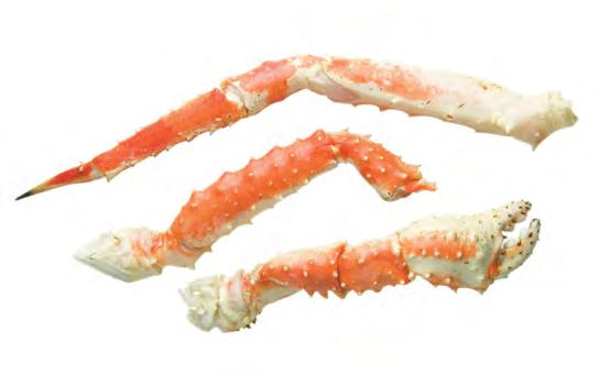 468 CHAPTER 4 UNDERSTANDING FISH AND SHELLFISH Blue crab Dungeness crab Alaskan king crab legs Alaskan snow crab legs Break off the pointed shell on the underside (called the
