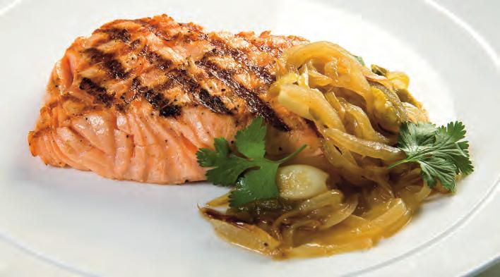 482 CHAPTER 5 COOKING FISH AND SHELLFISH Broiled Salmon in Escabeche PORTIONS: 2 PORTION SIZE: 5 6 OZ (50 80 G) 4 fl oz 20 ml Lime juice tsp 5 ml Salt 2 tsp 2 ml Pepper 2 tsp 2 ml Ground cumin 2 tsp