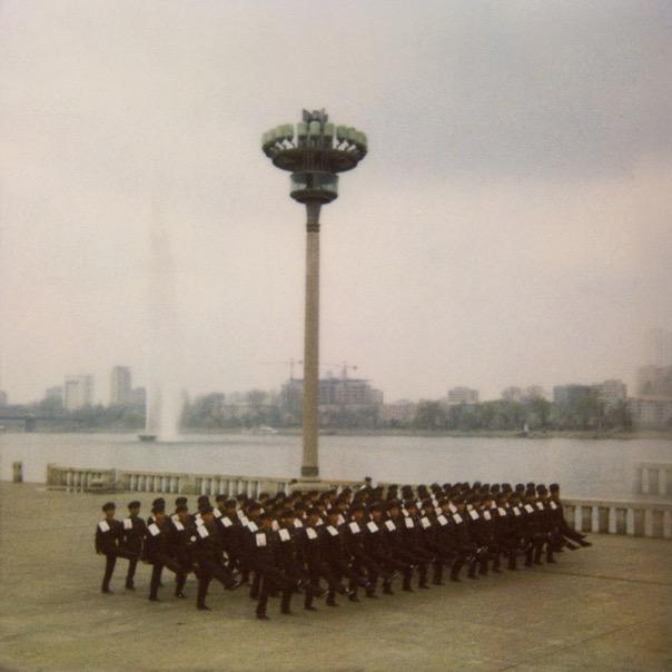 North Korean army parade in Pyongyang. It was a rehearsal.