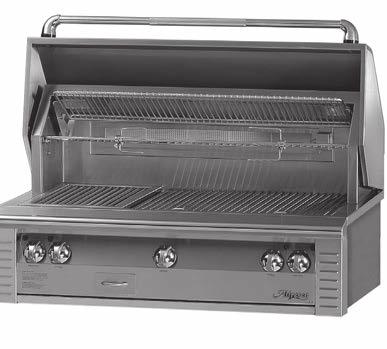 ALX2 BUILT-IN GRILLS - 42 & 56 42 LX2 STANDARD GRILL: ALX2-42 Three High-Temp Stainless Steel Main Burners Producing 82,500 BTU S Optional Sear Zone With 27,500 BTU Ceramic Infrared Burner (Shown)
