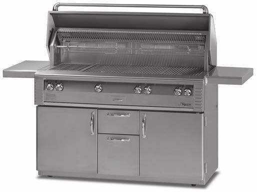 ALX2 GRILLS ON CART - 42 & 56 42 LX2 STANDARD GRILL ON CART: ALX2-42C Three High-Temp Stainless Steel Main Burners Producing 82,500 BTU S Optional Sear Zone With 27,500 BTU Ceramic Infrared Burner
