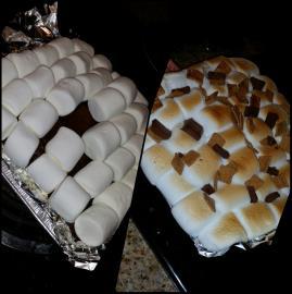 13 Slide 13 3. Make the topping Top baked brownies with large marshmallows and place under the broiler on low until golden brown.