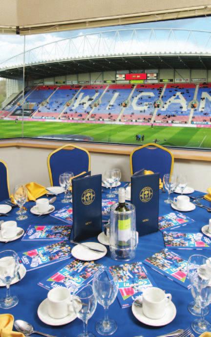 Glass fronted private box offering exclusive settings Complimentary glass of champagne for each guest on arrival Pre-match fine dining with a choice of menu, from a casual buffet to luxury four