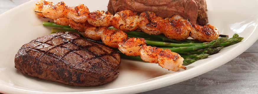 USDA Choice grilled sirloin paired with your choice of grilled, fried or blackened shrimp or crab cake. 19.99 NY Strip Steak* USDA Choice hand-cut NY strip steak cooked to order. 8 oz. 14.49 12 oz.
