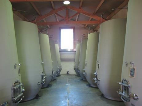 The freshly-picked grapes are gravity fed into the winery in order to handle them as gently as possible.