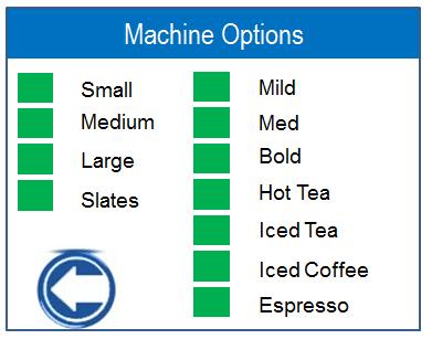 Machine Options: This Menu determines which items are displayed on the Main Program Menus.