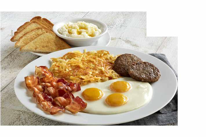 99 Two-Egg Breakfast Platters All Premium Breakfast Platters are served with two Farm-Fresh eggs* cooked to order, homestyle grits or crispy hashbrowns, and buttery toast or biscuit Country Fried