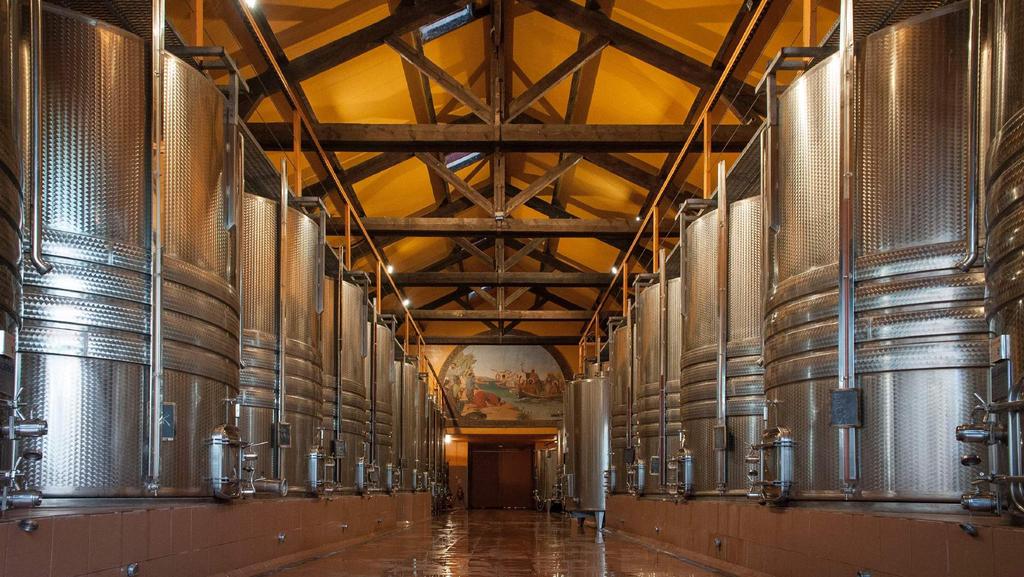 The buildings of the impressive winery and cellar came about