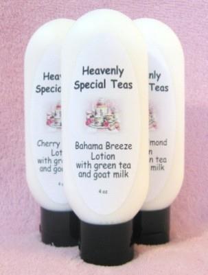 Heavenly Special Spa Collection Exclusive blend of Green Tea and Goat Milk Body Lotions Our lotions have a thick consistency that will leave your skin feeling soft and smooth.