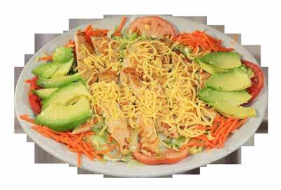 13 Terraza Salad Lettuce, Tomato, Carrots & Chicken or Beef fajita. Topped with yellow cheese. $9.99 No.
