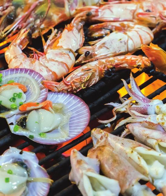 SEAFOOD BBQ A seafood-lover's paradise! Includes food, soft beverages and a private chef. USD 225++ per person.