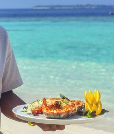 SAND BANK LOBSTER BBQ MENU Experience ultimate luxury and the best of The Maldives. Includes food, a bottle of Champagne + return boat transfer to the Sand Bank. USD 475++ per person.