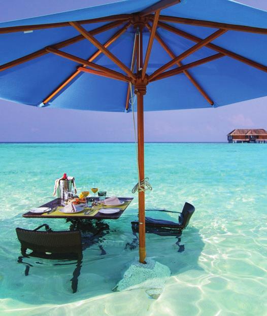 LAGOON LUNCH Lap up the waves of the Indian Ocean and feast on mouth-watering seafood. Includes food and a bottle of white wine.