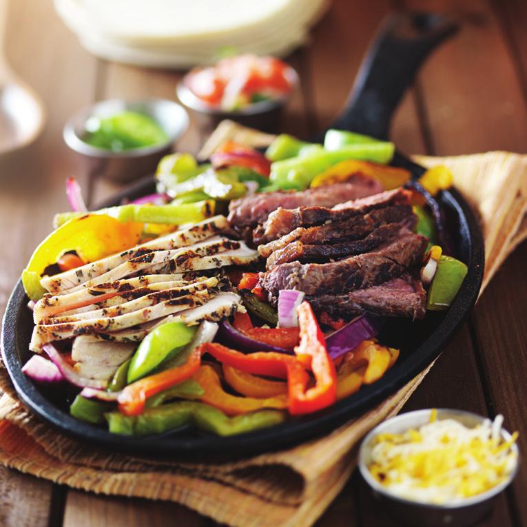 mexican FAJITAS A fresh blend of seasoned peppers and onions cooked to order.