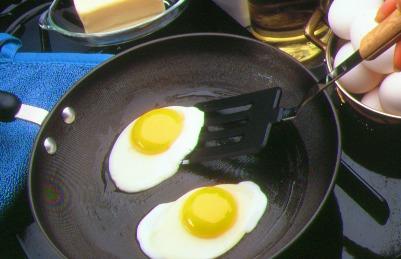 An egg fried on one