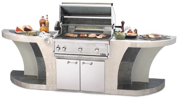 36" Model L36R shown with access doors. Island shown for product display only 36" Professional Grill Three red brass burners produce a total of 75,000 BTU's 935 sq. in.