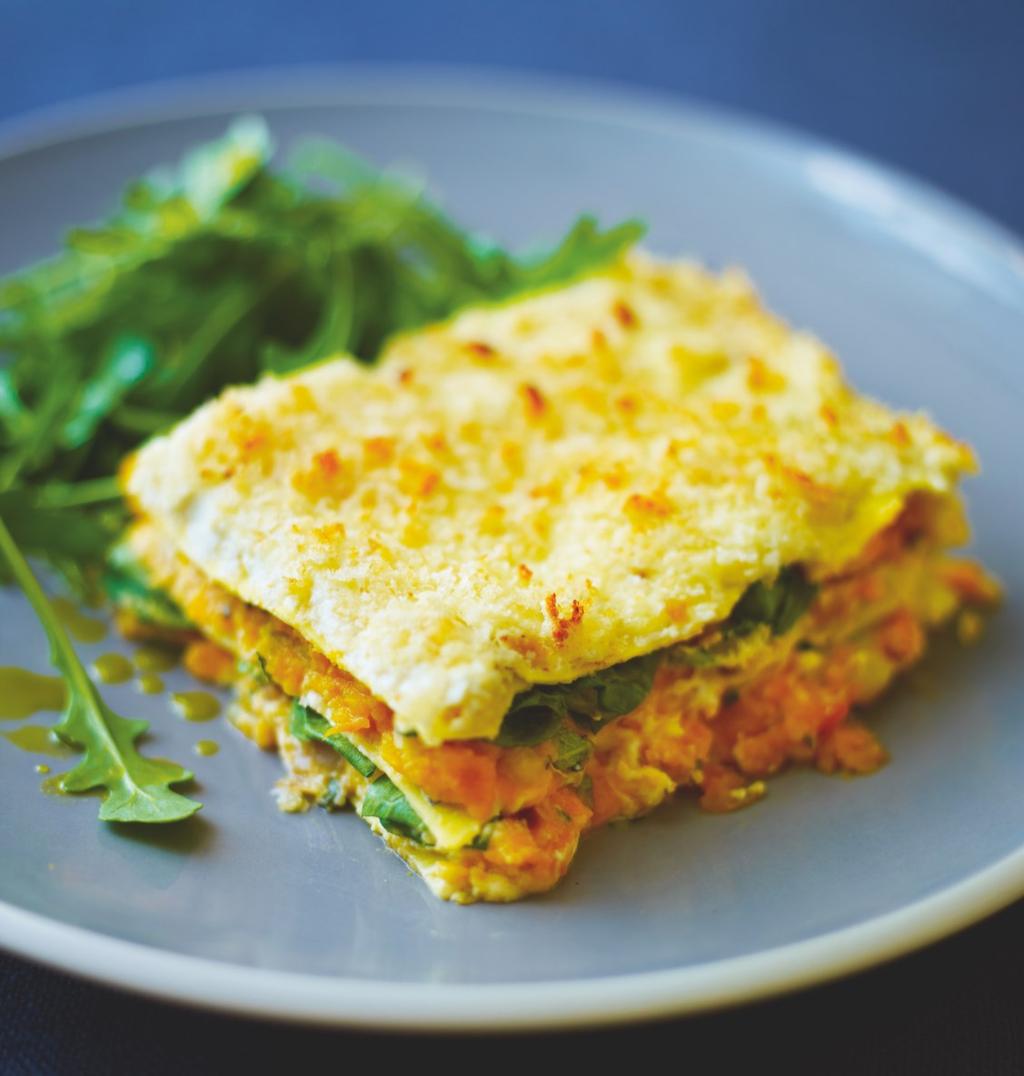 Butternut and sweet potato lasagne with sage, toasted pine nuts and nutmeg This is one of my stalwart recipes that used to only make an appearance when there was a vegetarian over at my house.
