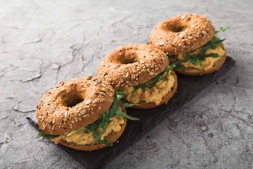 Scrambled Milk Cream Salt & pepper Smoked Salmon (chopped) Bagel Chives (finely, chopped) Dill 8 tbsp 8 pieces 4 tbsp 4 slices 4 pieces 4 sprig 1. Break eggs into a bowl. 2.