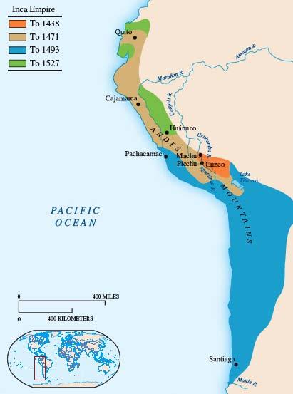 III. Twantinsuyu: World of the Incas Tihuanaco, Huari (c. 550-1000 C.E.) After 1000, smaller regional states Chimor (900-1465) North coast of Peru A.
