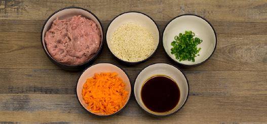 Combine ground turkey, shredded carrot, scallions, 3 tablespoons Teriyaki Sauce, and panko bread crumbs. Shape the mixture into 5 patties.