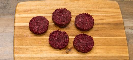 Step-by-Step Directions TIP: Adding beets to this burger contributes not only moisture, texture, color, and flavor, but a healthy dose of Folate