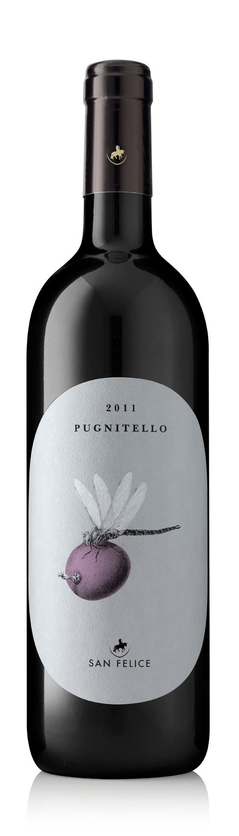 SAN FELICE RED WINES BACK TO MENU Pugnitello 2013 glass 14 bottle 62 Pugnitello 100% A dense purplish hue, with a remarkably rich nose, offering cinnamon, clove, wild fruit preserves, and tobacco