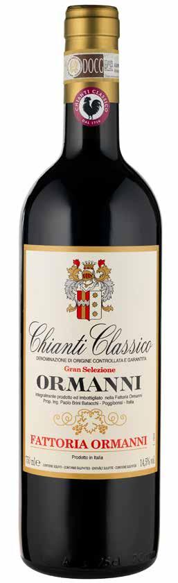 CHIANTI CLASSICO GRAN SELEZIONE ETICHETTA STORICA DOCG 2012 The Gran Selezione from Ormanni is produced with a selection of the best grapes from the oldest vineyards located in the area of Barberina