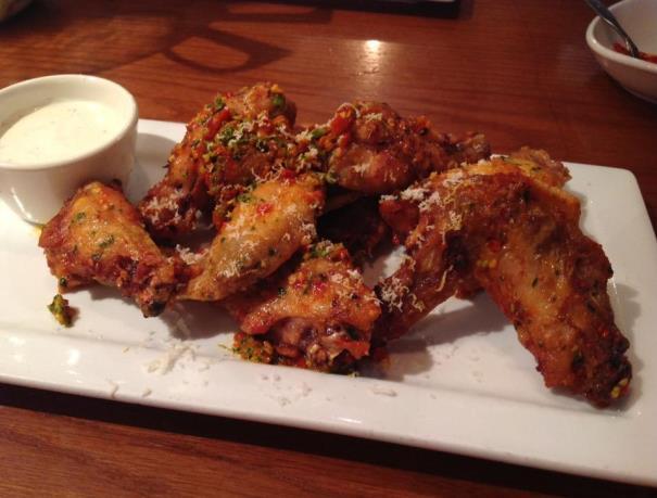Olive Garden Spicy Calabrian Wings with garlic and chile peppers