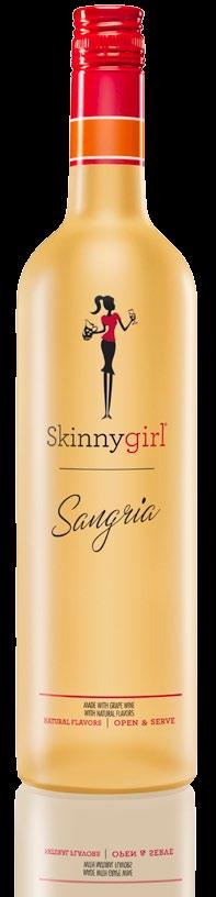 Sangria Skinnygirl Sangria, the second offering from Skinnygirl Cocktails, is a smooth, delicious year-round staple that is lightly sweetened with a natural fruit essence At 132 calories per 5 oz.