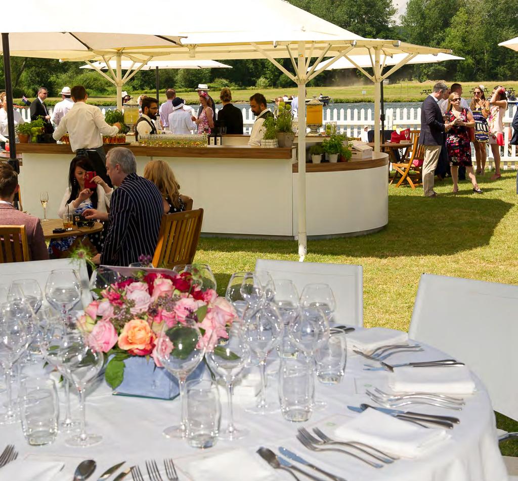 Package Information VIP Riverside Hospitality Temple Island Enclosure Admission to Temple Island Enclosure Morning coffee on arrival Champagne, Pimms and canapé reception Four course served luncheon