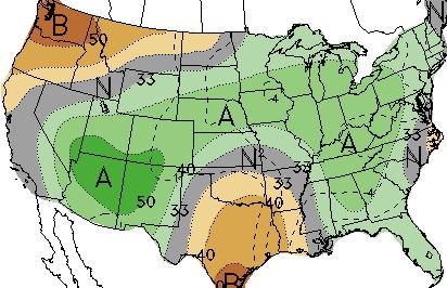 Figure 2: Cumulative rainfall forecast week ahead Looking at the extended 6-1 day forecast we see that above normal rainfall is forecasted for most of the US Midwest in