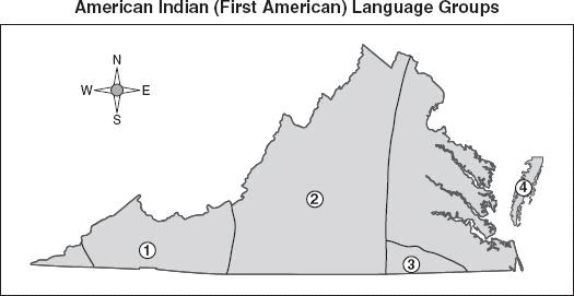 6 Which language was spoken by American Indians who lived near the Chesapeake Bay and Atlantic Ocean?
