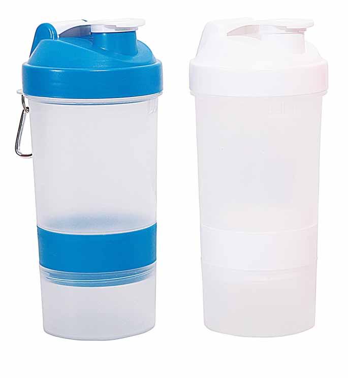 5 cms Hans Larsen Swel 400ml protein shaker with Three compartments,