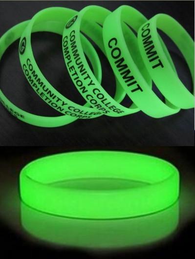 Glow Silicone Bracelet Glow Silicone Bracelet, 100% silicone, Adult and children size both available, Custom your logo imprint for promotion or gift, Overseas.
