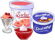 Deserts and sweets to allow, question and exclude Page 6 of 8 Most ice cream, sherbet, whipped toppings, whipping cream, egg custards, custard powder, gelatin desserts, milk puddings, cakes, cookies,