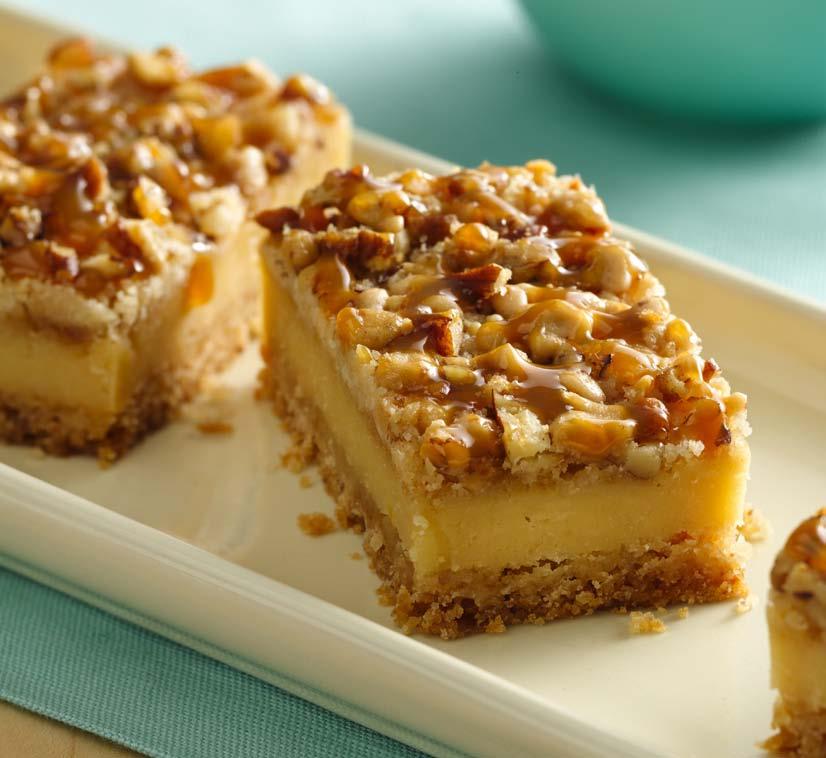caramel praline crumb cheesecake bars Prep Time: 5 minutes Total Time: hours 5 minutes Makes: 6 bars runner up: best holiday cookie COoKIe base & topping pouch ( lb.
