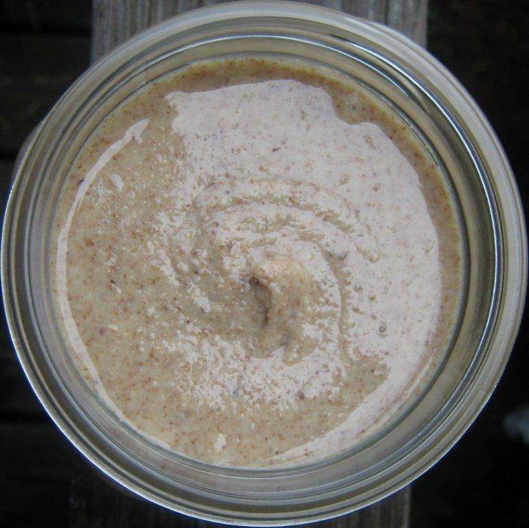 Raw Almond Butter Put 1 cup raw almonds at a time into blender. Blend until very finely chopped.